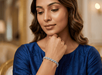 925 Silver Azure Petal Baguette Bracelet
