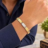 Gold Plated Bracelet for Men & Boys | Stylish Gold Tone Wristwear