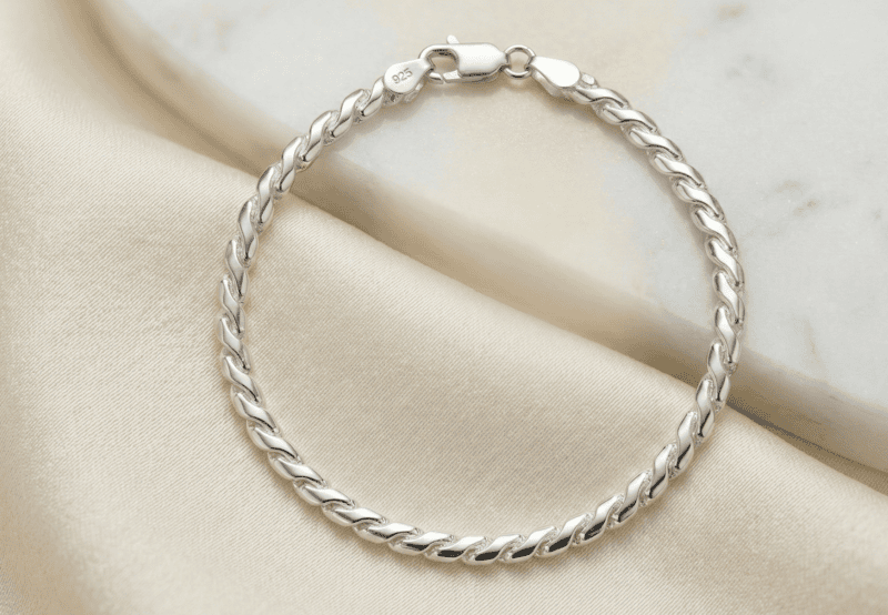 925 Silver Helix Twist Link Bracelet