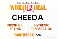 Worth2Deal branded Cheeda banner showing quality and hygiene information.