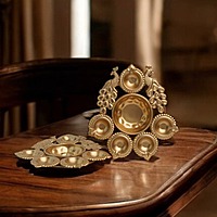 Brass Peacock Urli 7 to 10 inches