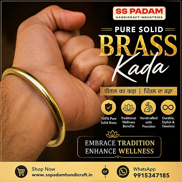 6mm Pure Solid Brass Punjabi Kada