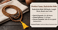 Rudraksha Mala 108 Beads, Length 36 cm, Beads size 5 mm Rudraksha Mala 108 Beads, Length 36 cm, Beads size 5 mm
