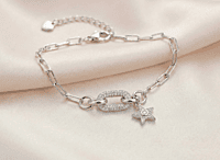 925 Silver Celestial Star & Link Bracelet