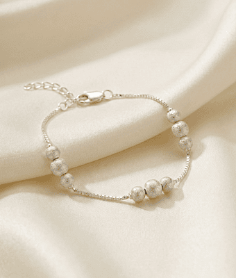 925 Silver Frosted Starlight Orb Ladies Bracelet