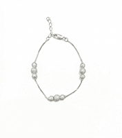 925 Silver Frosted Starlight Orb Ladies Bracelet