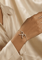 925 Silver Sparkling RIbbon Ladies Bracelet