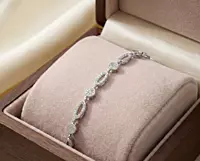 925 Silver Luminescent Orb & Link Ladies Bracelet