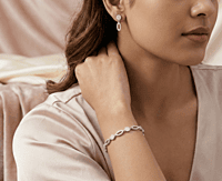 925 Silver Luminescent Orb & Link Ladies Bracelet