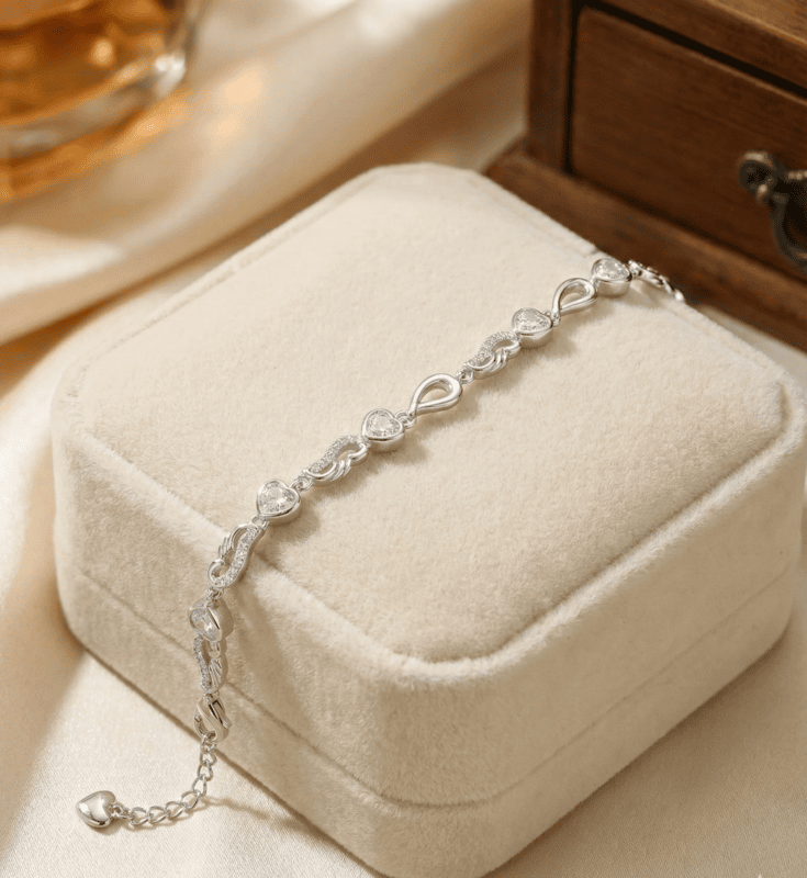 925 Silver Angelic Heart Ladies Bracelet