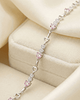 925 Silver Rose Hearts Affinity Ladies Bracelet