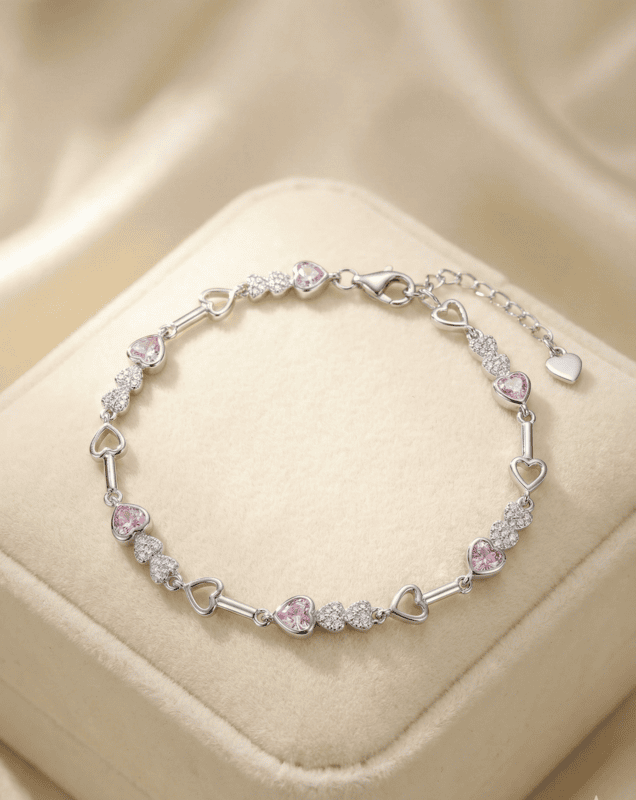 925 Silver Rose Hearts Affinity Ladies Bracelet