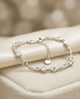 925 Silver Luna Lattice Hearts Ladies Bracelet