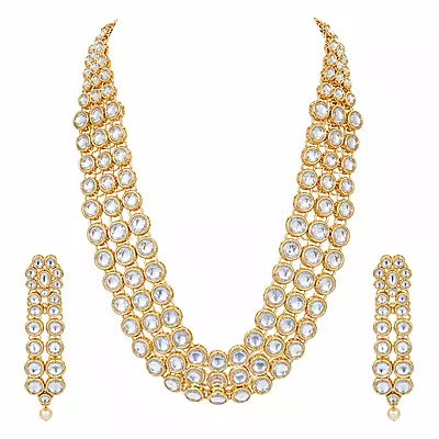 Kundan Noorvi Layered Necklace with Earrings