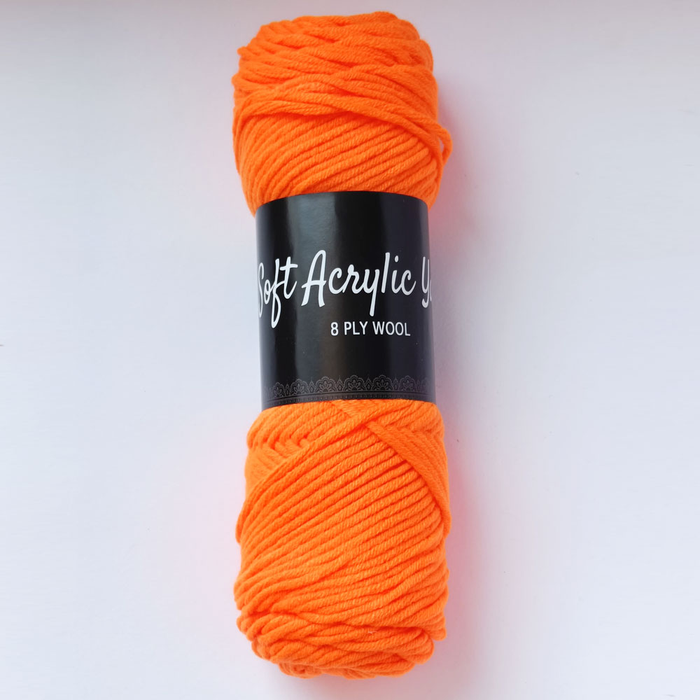 Soft Acrylic Yarn 8 ply Bright Orange Soft Acrylic Yarn 8 ply Bright Orange