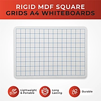 Pack of 6 Rigid MDF Square Grids A4 Whiteboards