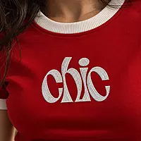 CHIC Embroidered Crop Top for Women