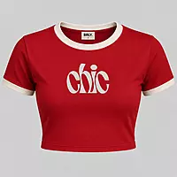 CHIC Embroidered Crop Top for Women