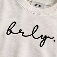 Cursive BRLY. Embroidered Oversized T-Shirt