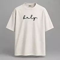 Cursive BRLY. Embroidered Oversized T-Shirt