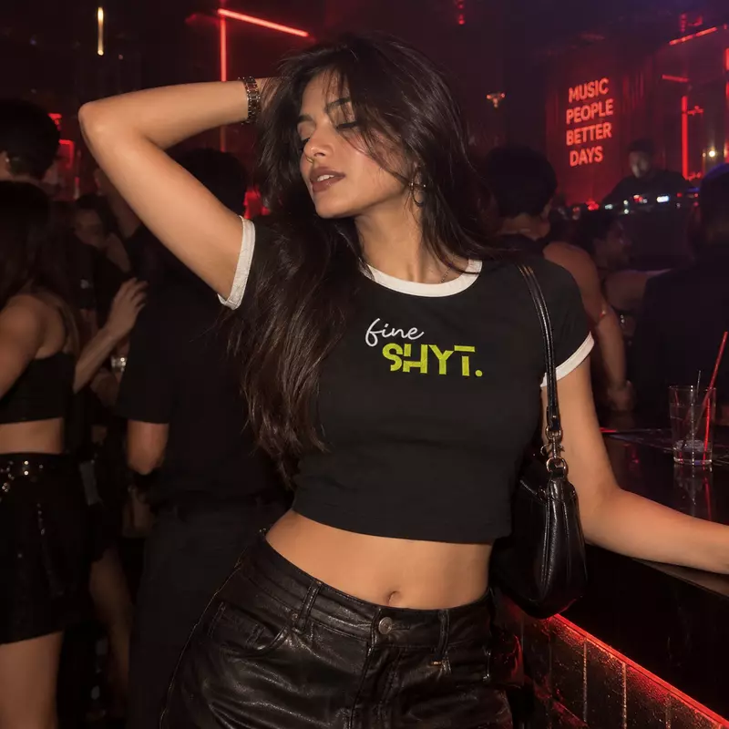 fine SHYT Embroidered Crop Top for Women