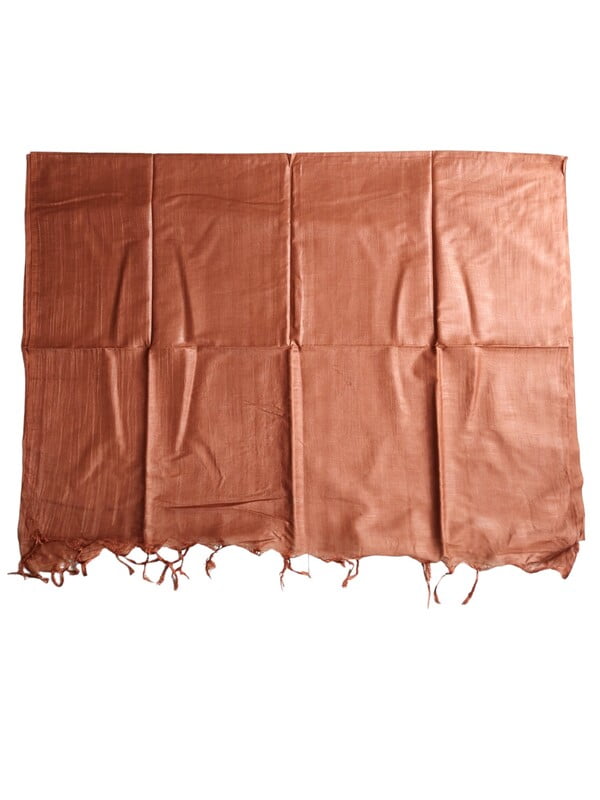 Brown Cotton Silk Solid Dupatta