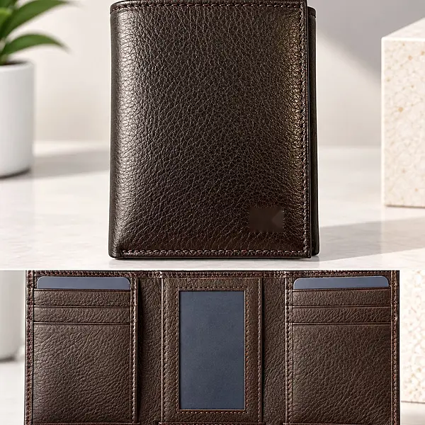 Premium Men’s Black Bi-Fold Wallet | Classic Minimalist Design with Card Slots