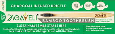 BAMBOO TOOTH BRUSH - Charcoal Infused Bristles