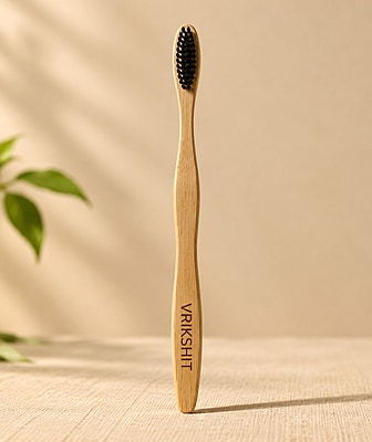 Biodegradable Bamboo Toothbrush with Soft Charcoal Bristles Biodegradable Bamboo Toothbrush with Soft Charcoal Bristles