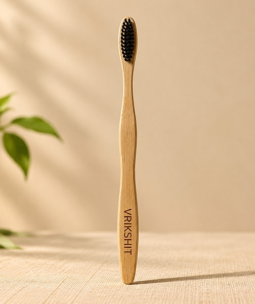 Biodegradable Bamboo Toothbrush with Soft Charcoal Bristles Biodegradable Bamboo Toothbrush with Soft Charcoal Bristles