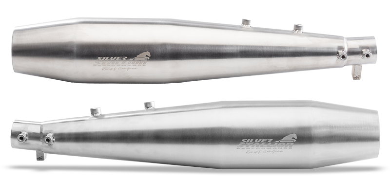Silver Stallion Slip-On Exhaust for Royal Enfiield Interceptor 650 / Continental GT 650 Silver Stallion Slip-On Exhaust for Royal Enfiield Interceptor 650 / Continental GT 650