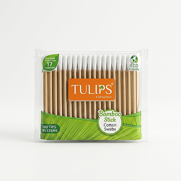 TULIP BAMBOO EAR BUDS POUCH