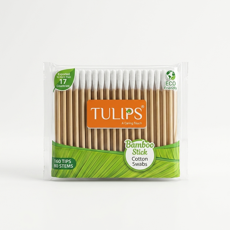 TULIP BAMBOO EAR BUDS POUCH