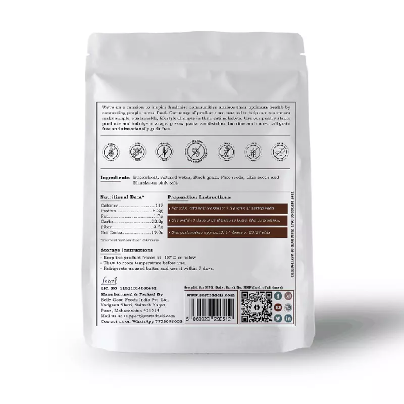 Organic Buckwheat Dosa & Idli Batter 1 Kg | 19 Gms Net Carbs