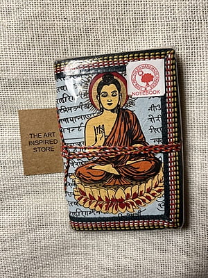 Kaagaz Handcrafted Notebook | 'Buddha' Print | A Shade of Off-White
