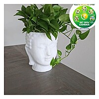 Buddha Plastic Pot|White