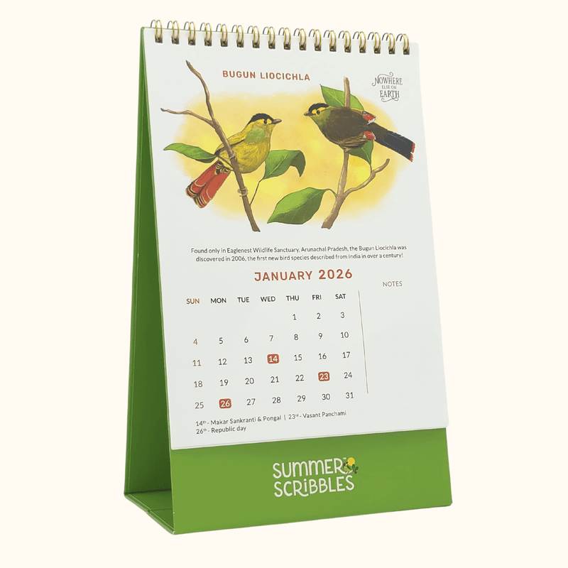 Nowhere Else on Earth 2026 Desk Calendar (Indian Endemic Species)