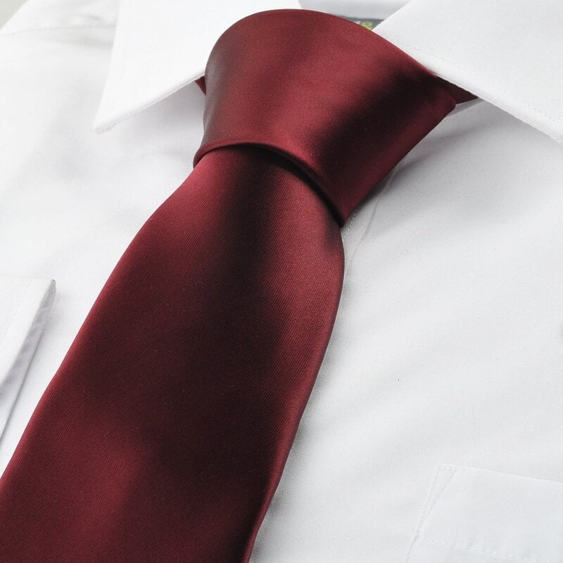 Burgundy Solid Silk Necktie