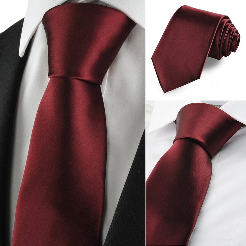 Burgundy Solid Silk Necktie