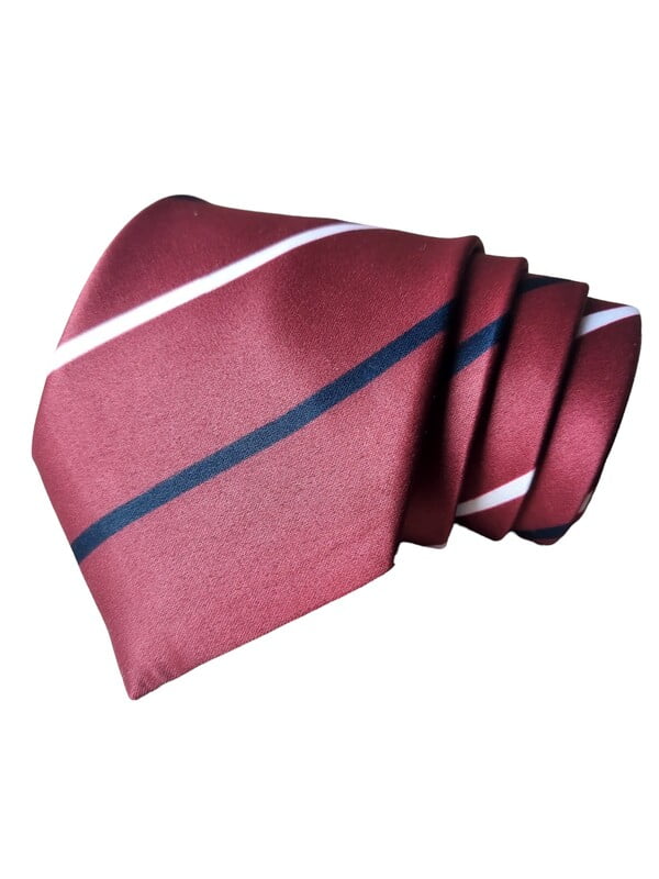 Burgundy Striped Necktie