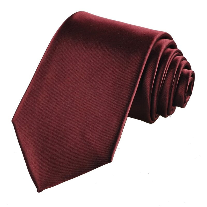 Burgundy Solid Silk Necktie