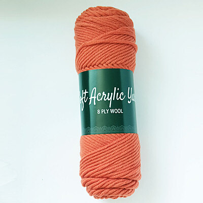 Soft Acrylic Yarn 8 ply Burnt Orange