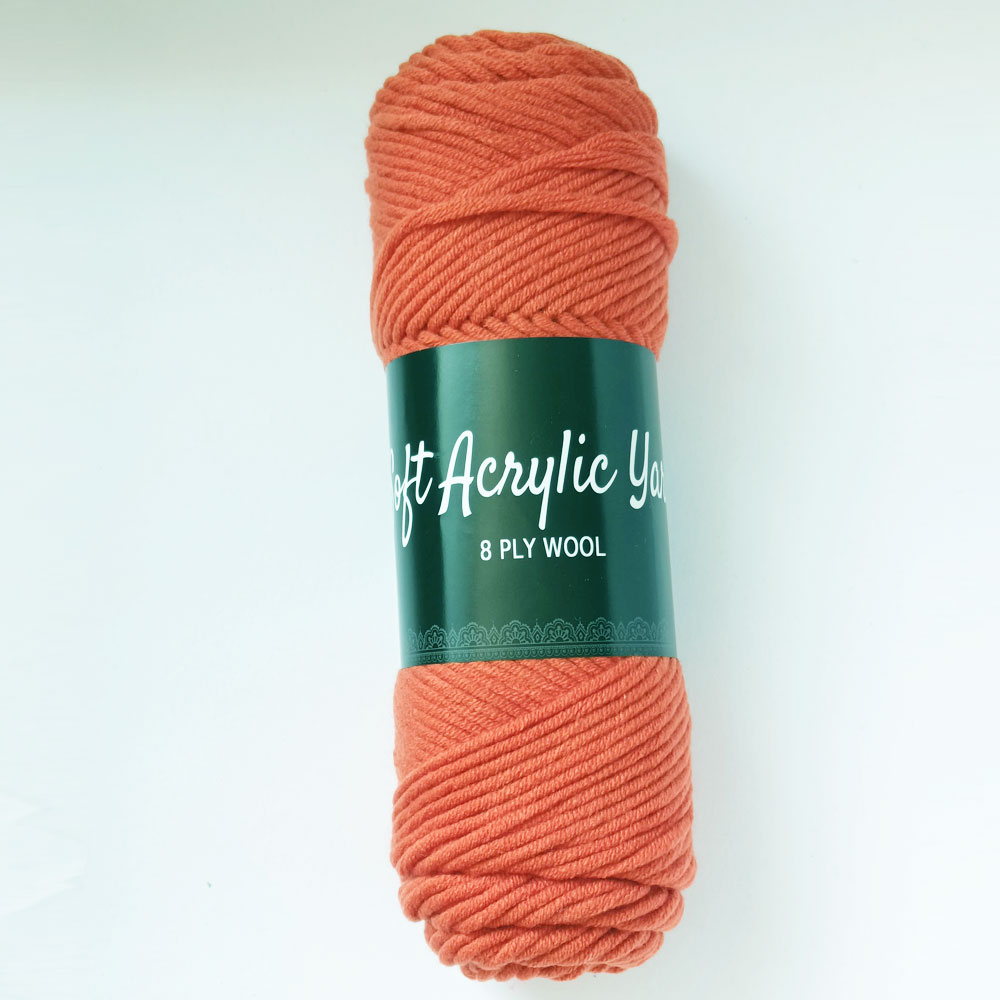 Soft Acrylic Yarn 8 ply Burnt Orange Soft Acrylic Yarn 8 ply Burnt Orange