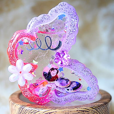 BUTTERFLY WITH PHOTO SHAKER BITS KEYCHAIN