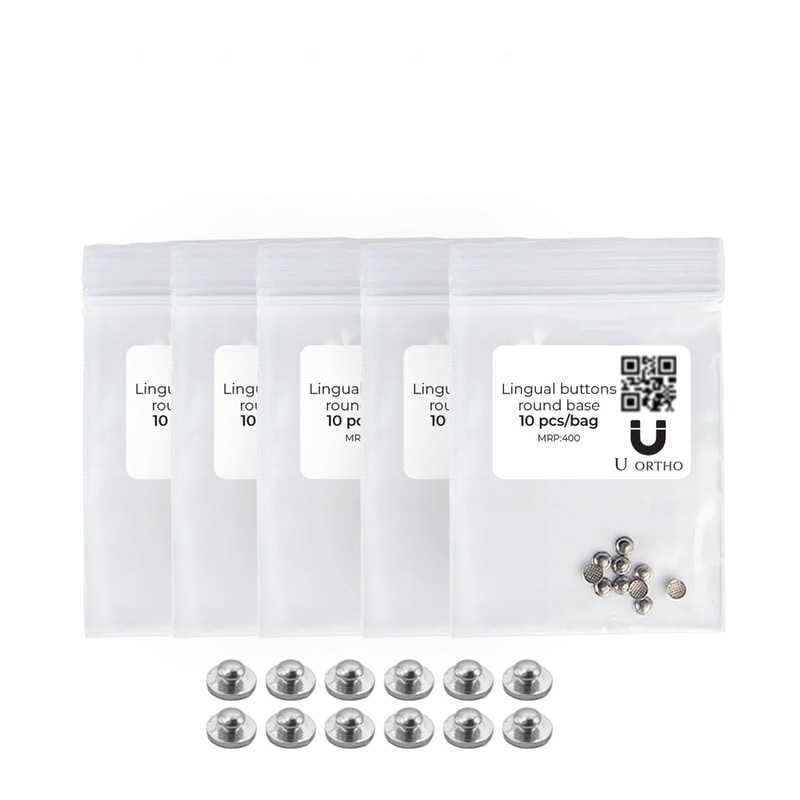 U Ortho Bondable Lingual Buttons Round (10/Pack)