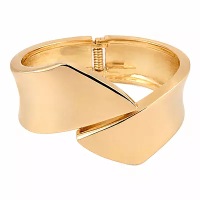 Aureva Sculpted Fold Gold-Tone Cuff Bracelet