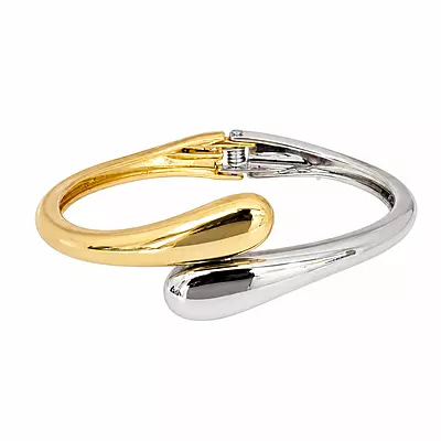 Elara Two-Tone Sculpted Wrap Bracelet