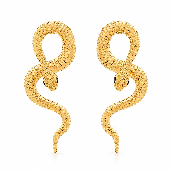 Serpentina Dorée Gold Snake Drop Earrings EXCLUSIVE
