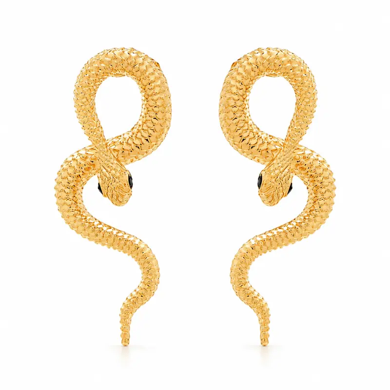 Serpentina Dorée Gold Snake Drop Earrings EXCLUSIVE