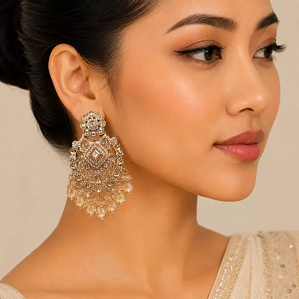 Aurelia Champagne Crystal Chandelier Earrings